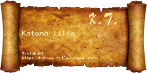 Katona Tilla névjegykártya